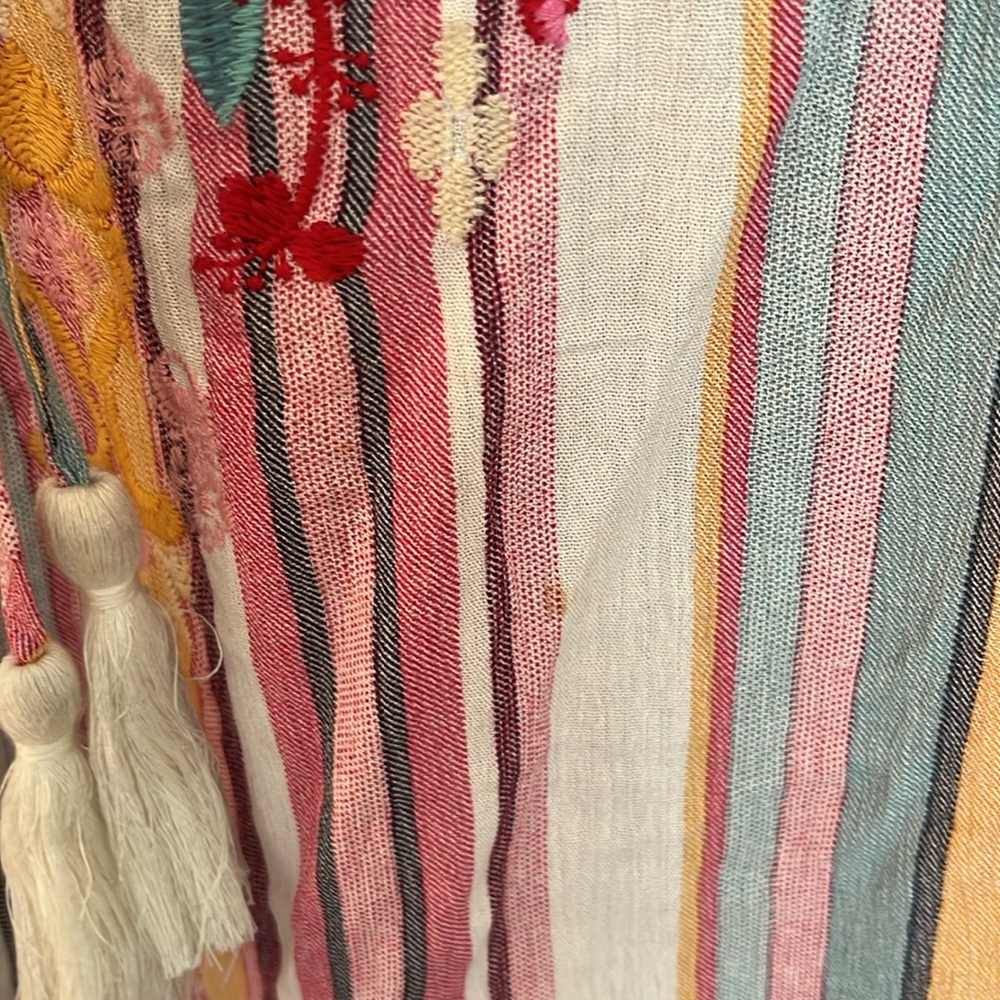 Savanna Jane Striped Floral Tassel Blouse - Picture 8 of 8